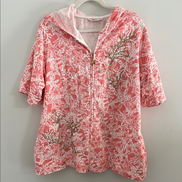 Quacker factory beach cover up zipper‎ and hoodie - Picture 1 of 8